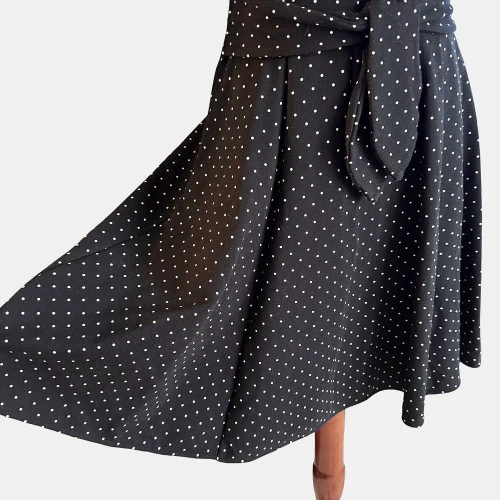 Kate Spade New York Larabee Dot Sz. XS 2 4 ponte Dress Black white Polka dot mod